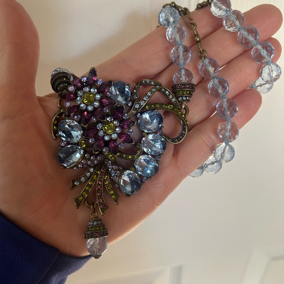 Beautiful Heidi Daus Swarovski crystal art deco necklace & clip on earrings. - Picture 14 of 14